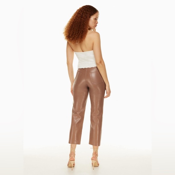 Aritzia The Melina Cropped Pant Epicurean Brown size 12 - Picture 3 of 5
